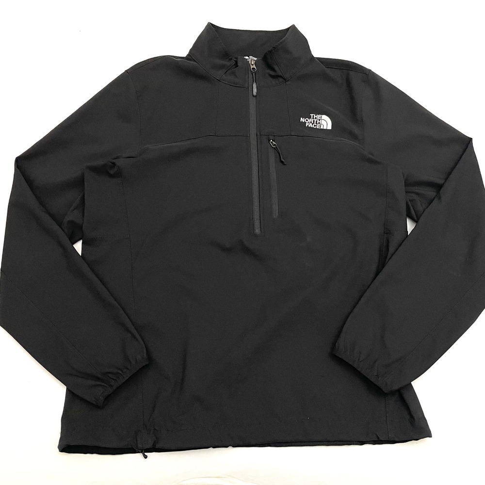 The North Face Apex Bionic Pullover Mens Medium Black 1/4 Zip Softshell Jacket